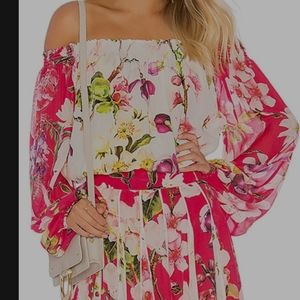 New Rococo silk off the shoulders top